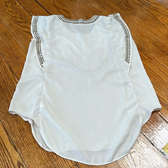 Marineblu brand cream color blouse with bronze studs. Size Medium. - Picture 9 of 9